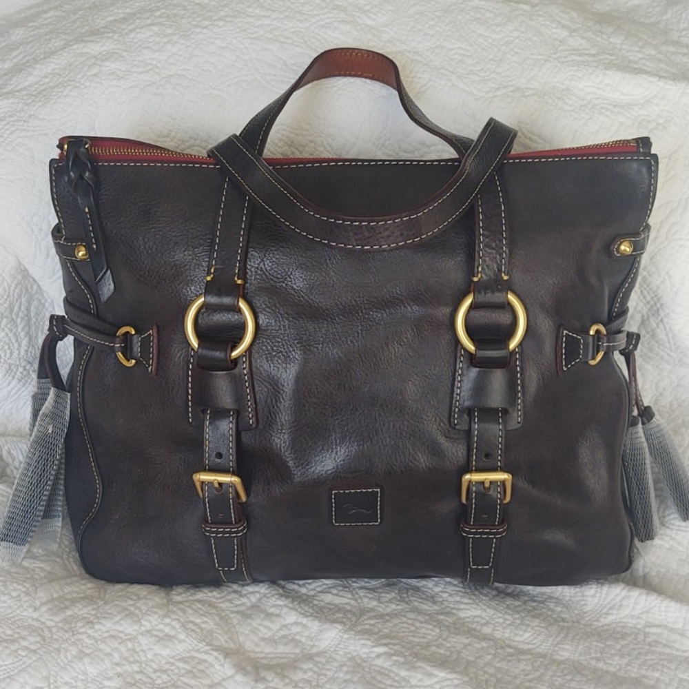 Dooney and Bourke Double Strap Tassle Satchel